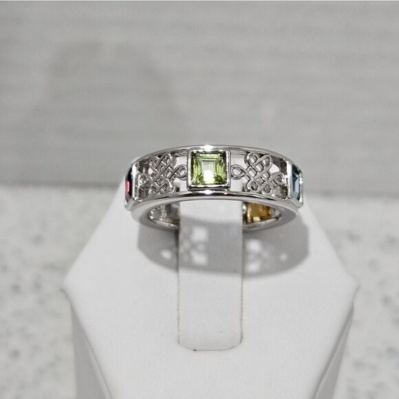 NWOT, Multi stone and Sterling Silver ring. - Picture 1 of 7